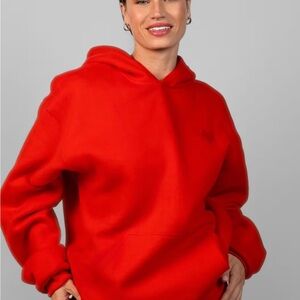 Comfrt love Red Oversized Hoodie - Women's Casual Pullover